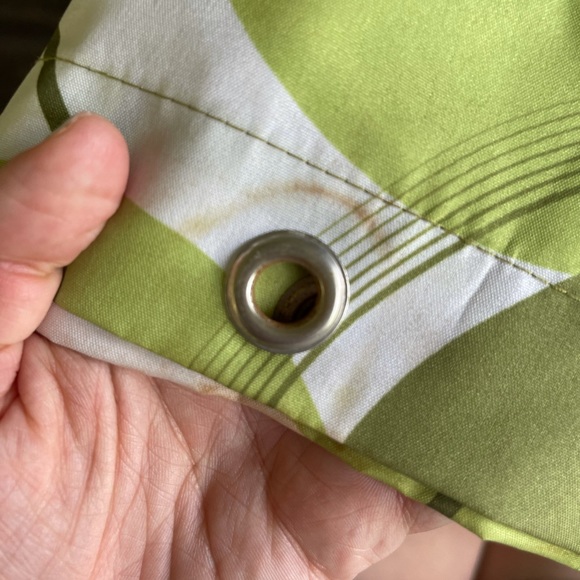 Green Circle Pattern Shower Curtain - Picture 4 of 8